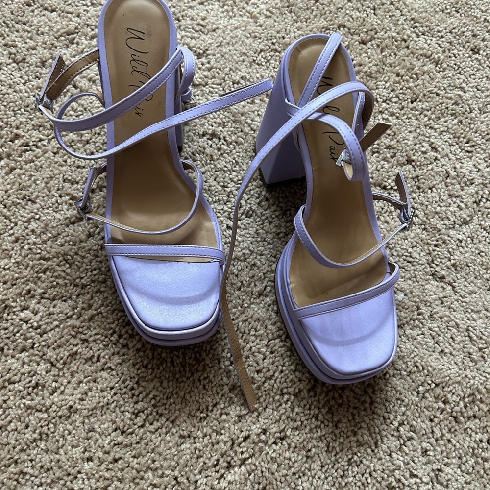 Willow Purple Strappy Heels with Adjustable Closure